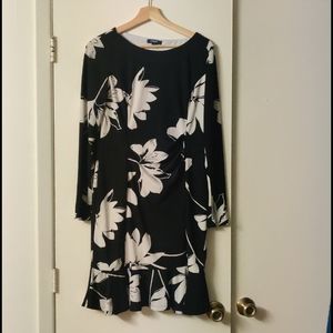 Black and white floral dress